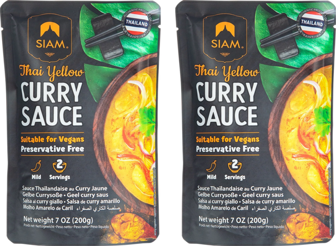 SIAM 泰式黃咖哩調理醬包, 200g, 2包