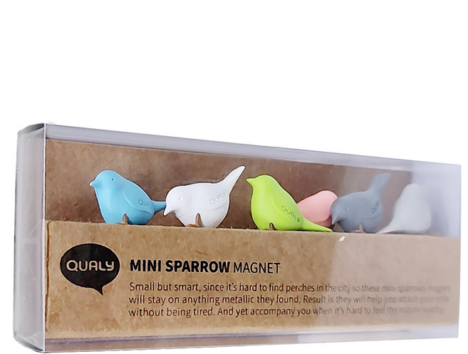QUALy 迷你雀兒磁鐵 32 x 13.5 x 16.5mm 6入, 粉嫩, 1組