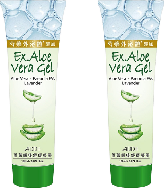ADD Plus 蘆薈曬後舒緩凝膠 芍藥外泌體添加 薰衣草, 150ml, 2條