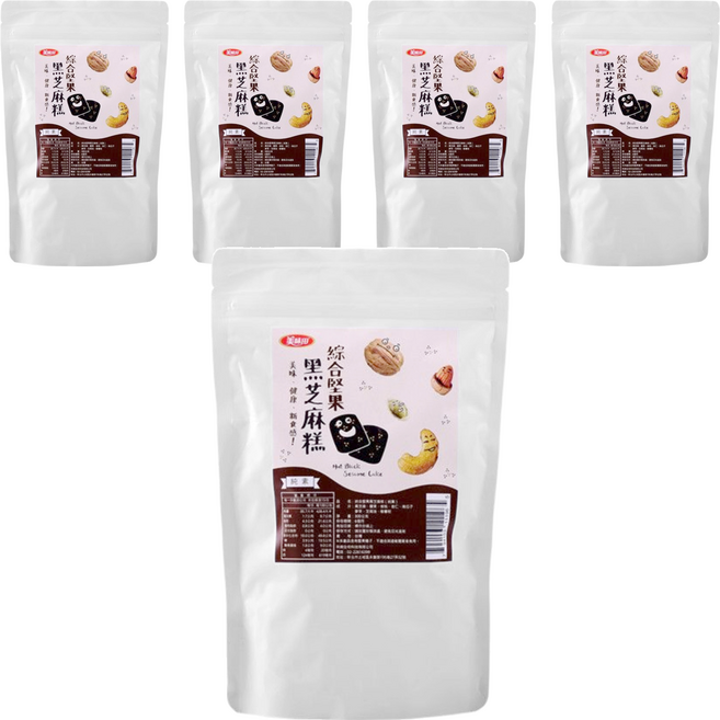美味田 黑芝麻糕 綜合堅果口味, 300g, 5袋