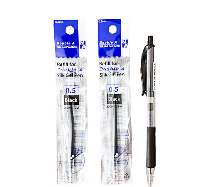 Double A 極順中性筆 0.5mm 黑色 鋼珠筆頭設計, 1組