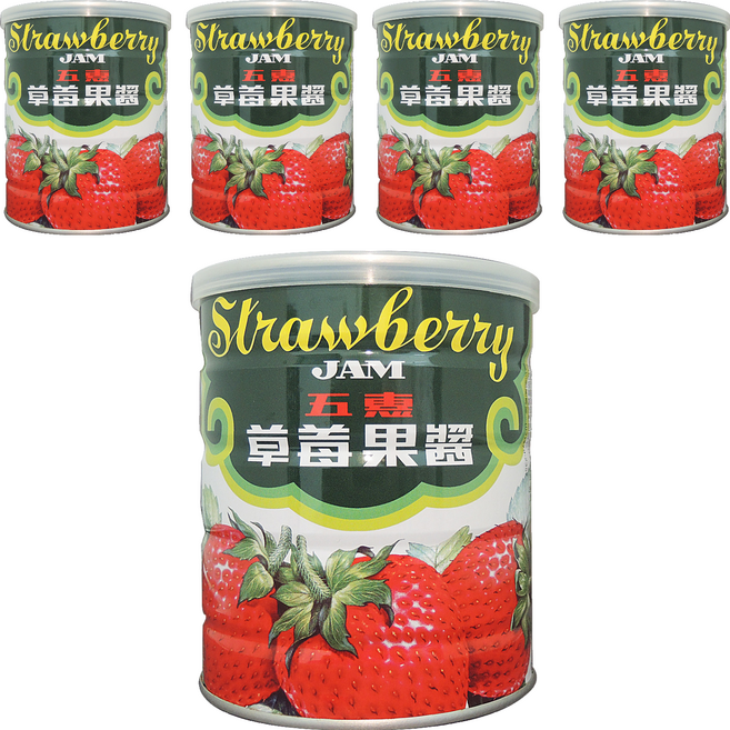 五惠 草莓果醬, 900g, 5罐