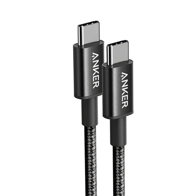 ANKER 編織充電線 Type-C 100W A8756, 黑色, 90cm, 1條