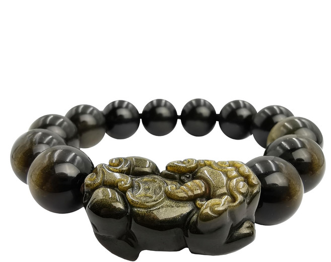 財神小舖 金曜石貔貅手鍊 14mm珠子