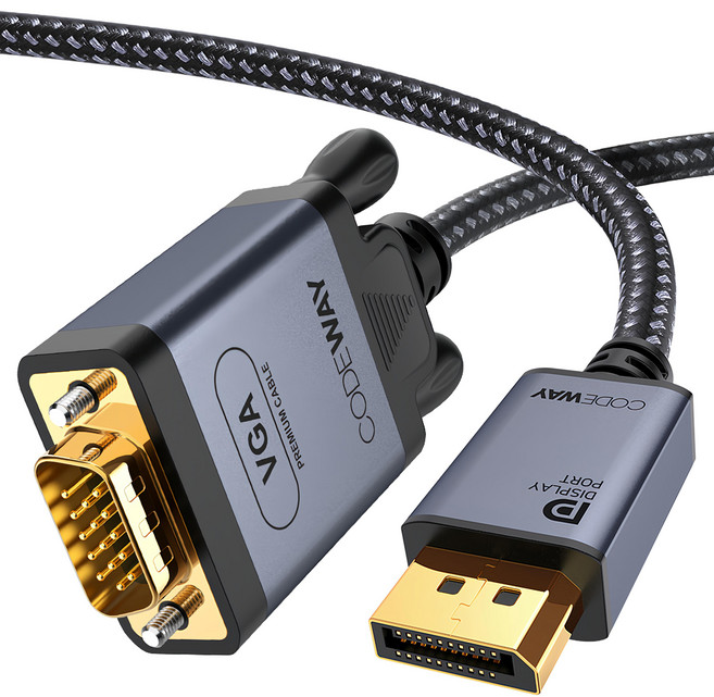 CODEWAY DP 轉 VGA 傳輸線, 1條, 210mm