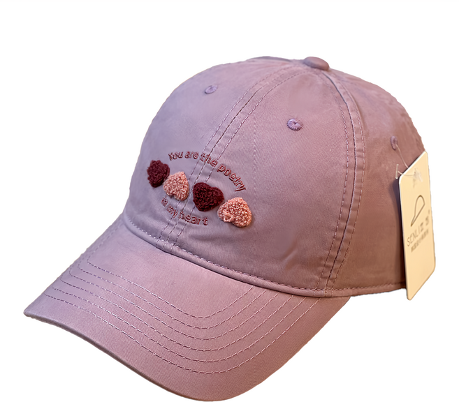 PORABELLA 運動純色絨毛愛心字母防曬健行帽 HAT020, 1個, 紫色