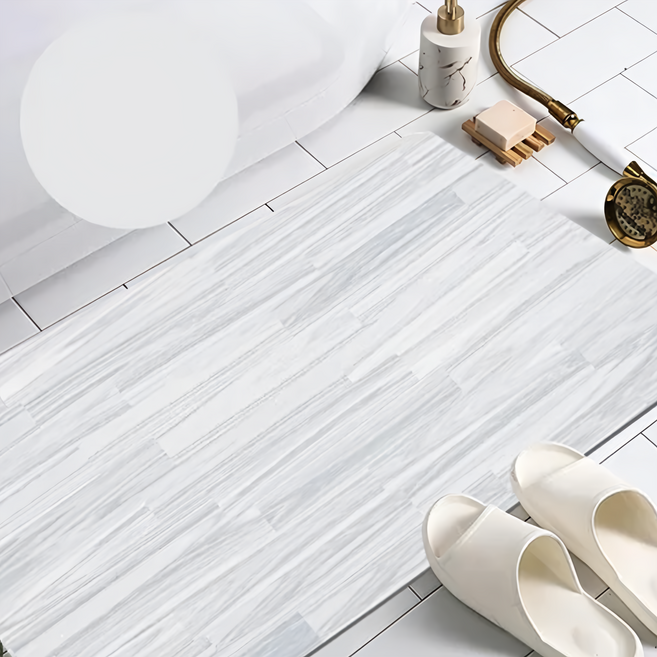 SGS 北歐風獨家設計矽藻土軟地墊, 灰色質感木紋, 1個