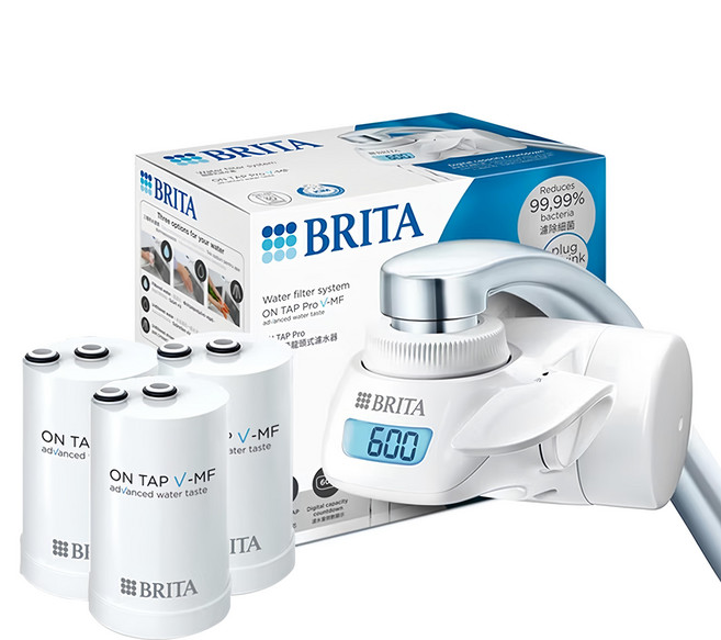 BRITA ON TAP Pro 5重濾菌龍頭式濾水器 附濾芯 x 3, ON TAP P o 白色, 1組
