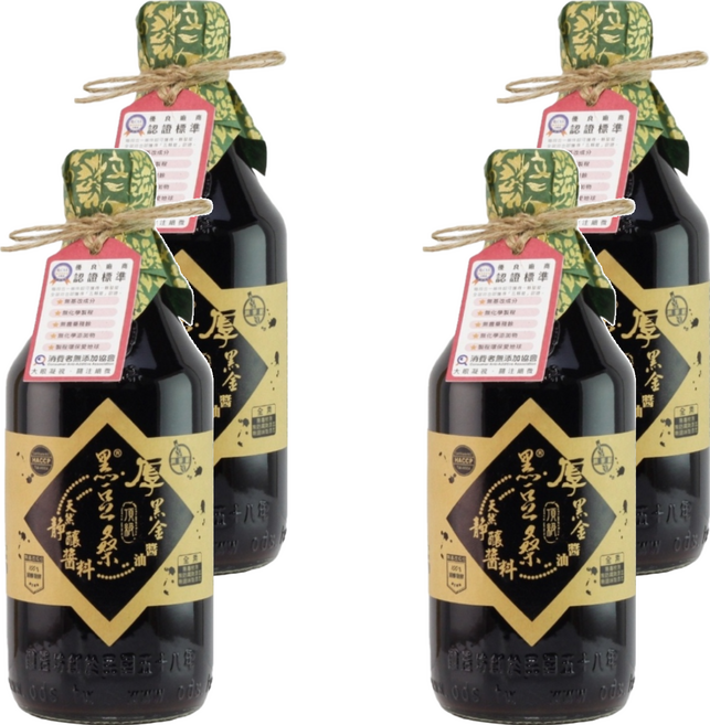 黑豆桑 天然極品頂級厚黑金醬油, 550ml, 4瓶