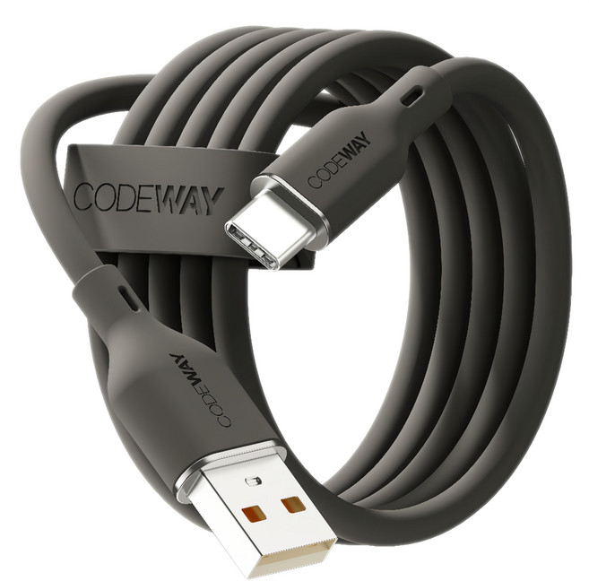 CODEWAY PALLET 系列 USB-A-USB-C 快充充電線, 黑色, 1條, 1.2m