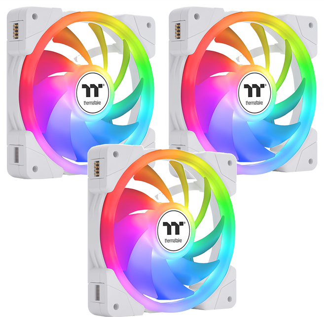 thermaltake 曜越 SWAFAN Sync 正反轉水冷排風扇 主板連動 5V 磁吸快接 EX12 ARGB, CL-F169-PL12SW-A, 白色, 3個