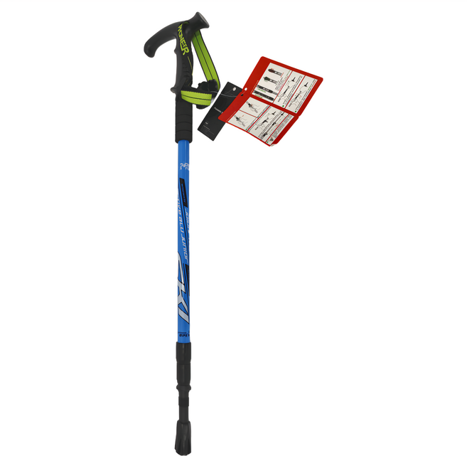 Pioneer 開拓者 狼牙2系三節內鎖登山杖 6061鋁合金, 藍色, 1支