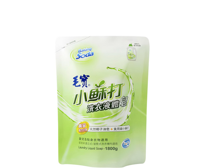 毛寶 小蘇打洗衣液體皂 補充包, 1.8kg, 1包