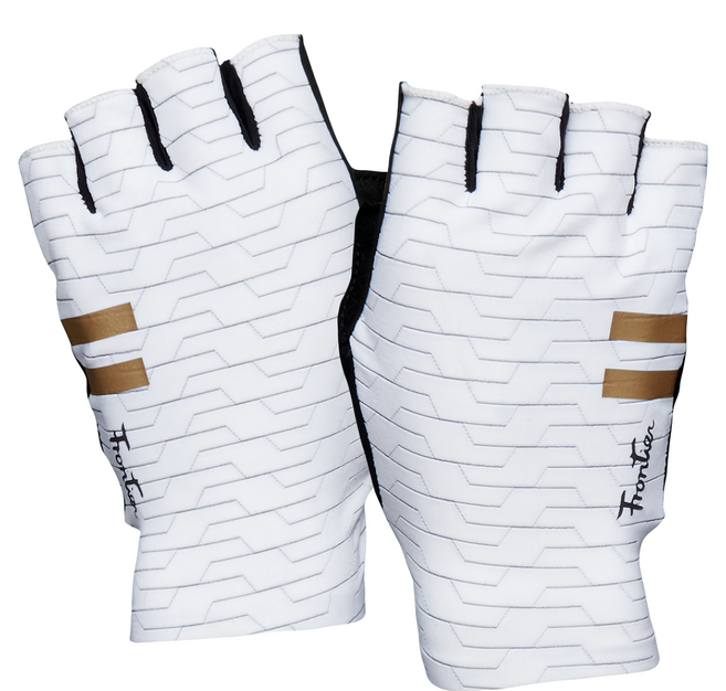 Frontier Trends Mitts 型格半指手套, 白色 + 金色, 1雙