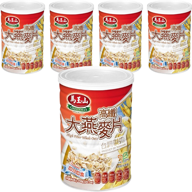馬玉山 高纖大燕麥片, 700g, 5罐