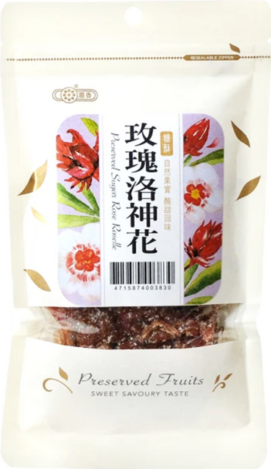 惠香 玫瑰洛神花 糖酥玫瑰洛神 夾鏈袋包裝, 80g, 5包