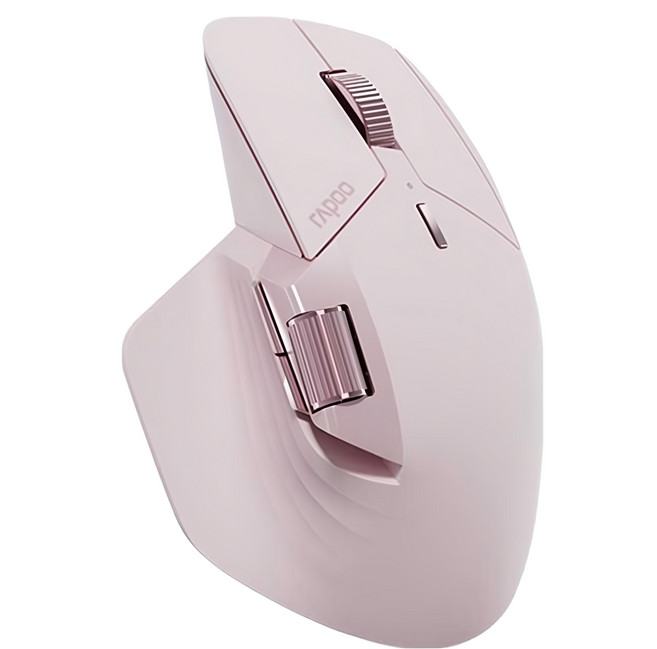 RAPOO 雷柏 人體工學多模無線靜音滑鼠, MT760, 薔薇粉