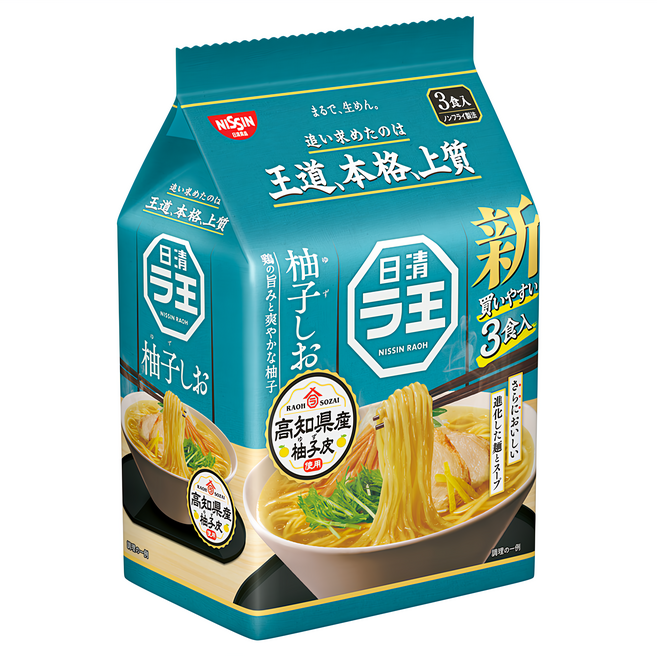 NISSIN 日清 拉王 柚子鹽風味麵 93g, 3包