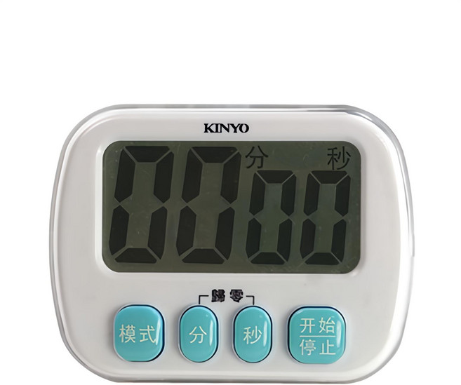 Kinyo 防潑水電子式正倒數計時器, 白色 + 薄荷綠, 1入