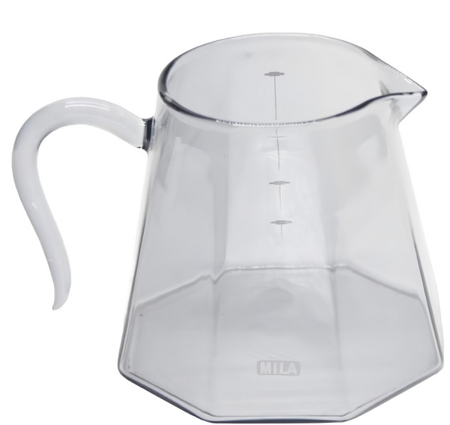 中國 MILA 山型玻璃壺 ML-G821, 600ml, 1個, 透明黑