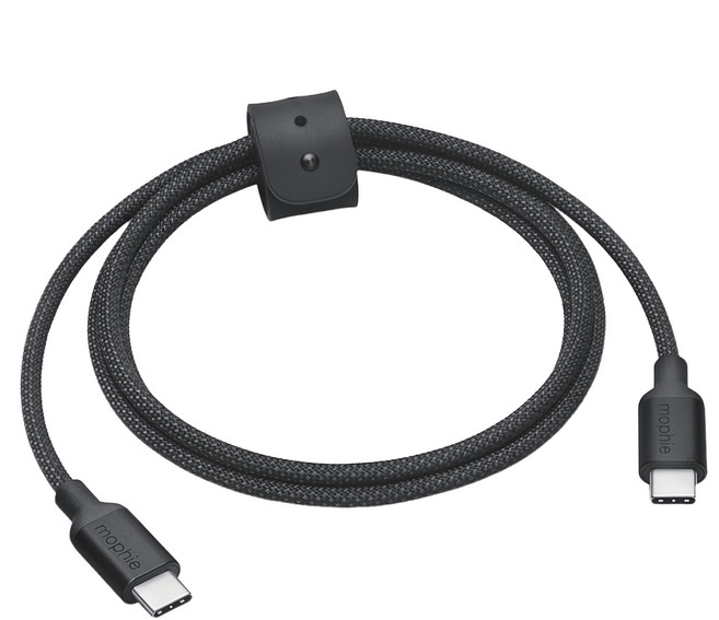 mophie 240W USB3.2 編織快速充電傳輸線 USB-C to USB-CPD, 150cm, 黑色, 1條