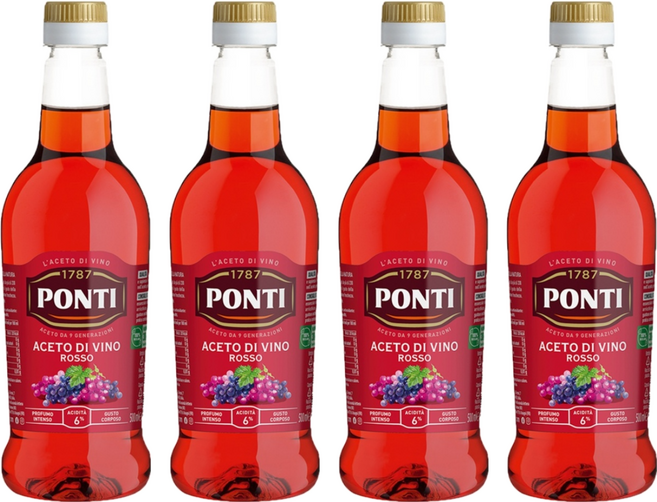 PONTI 紅酒醋, 500ml, 4瓶