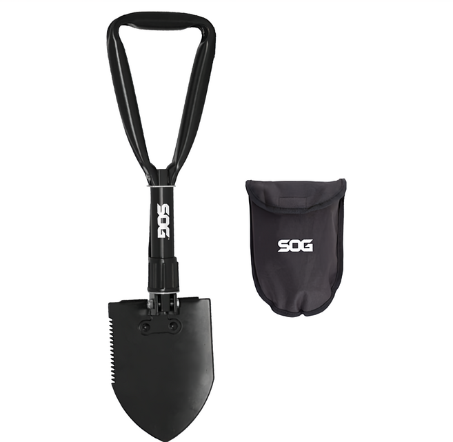 SOG ENTRENCHING TOOL 折疊鏟 附收納袋, 黑色, 1支