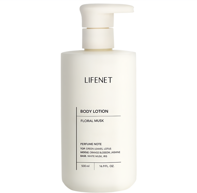 LIFENET 香氛身體乳液 花香麝香, 500ml, 1瓶