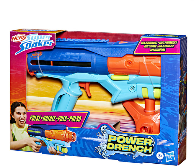 Hasbro 孩之寶 NERF 樂活打擊 超威水槍 超強水力輕便款, 1個, 藍色 + 橘色