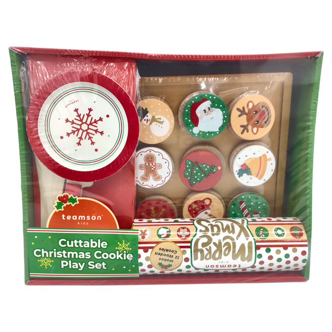 teamson kids 小廚師木製切切樂聖誕餅乾遊戲組, 歡樂聖誕, 1組