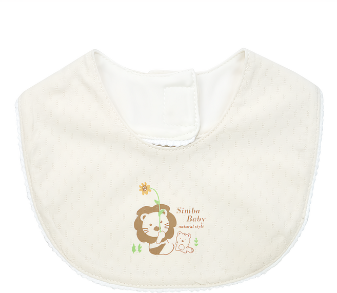 Simba 小獅王辛巴 有機棉嬰兒小圍兜, 白色, 1入, 1件
