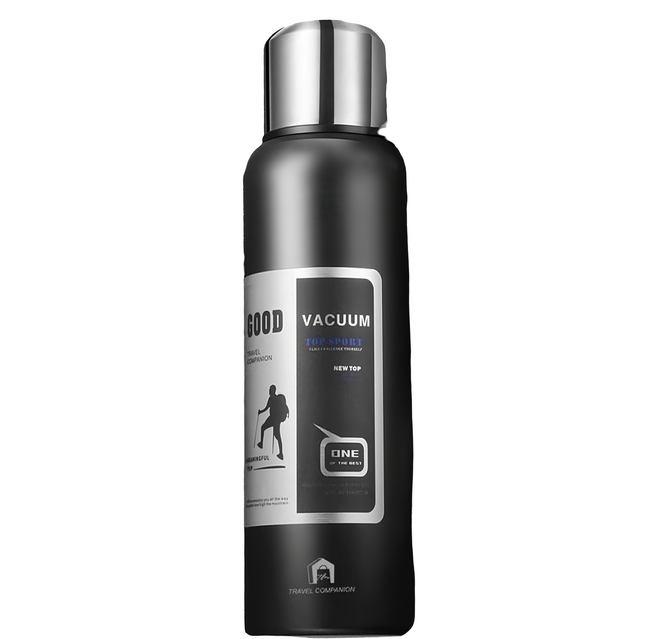 旅伴訂製真空鋼瓶, 黑色, 600ml, 1個