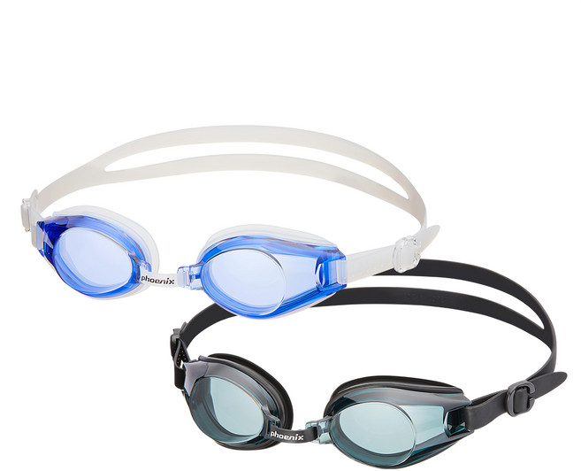 Phoenix 入門款無鏡面泳鏡 PN-203, 黑色 + 藍色, 2個