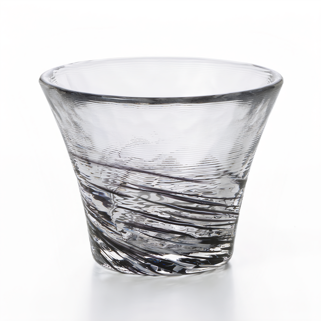 津輕 手作夜霧清酒杯 60ml, 1個, 透明黑色