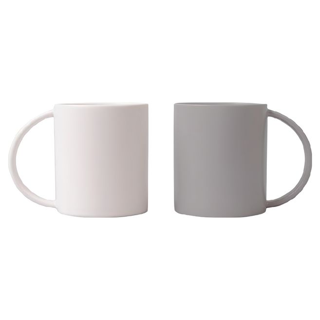 BOWLBOWL Home party 大容量馬克杯套裝 600毫升 陶瓷杯, 白色 + 灰色, 1組