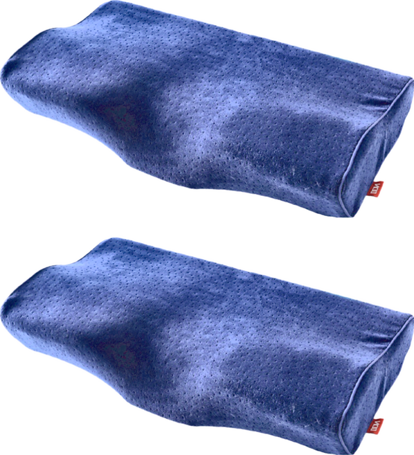 DON HOME 3D防鼾透氣蝶型枕, 藍色, 2個