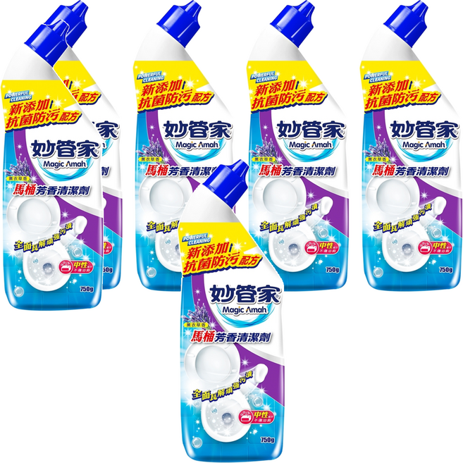 妙管家 馬桶芳香清潔劑 薰衣草香, 750g, 6瓶