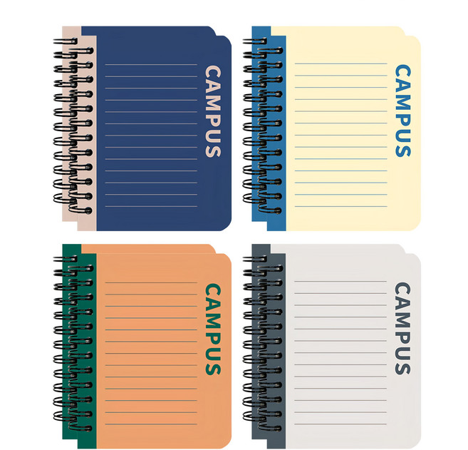 PINKFOOT The Campus 線圈筆記本 88頁 4入, 2組, 海軍藍+黃色+灰色+橘色
