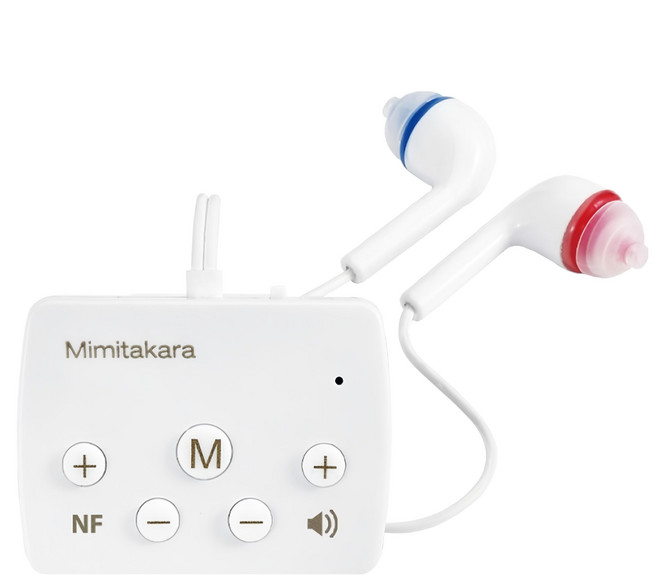 Mimitakara 耳寶 藍牙充電口袋型助聽器 五鍵版 白色, 6KAA, 1組
