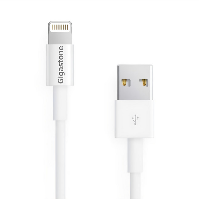 GIGASTONE 立達 USB-Lightning 充電傳輸線 C102, 1m, 1條, 白色