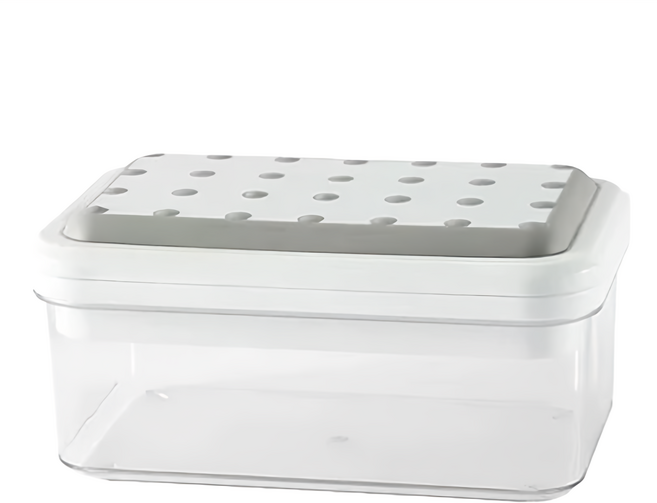 按壓式冰塊盒, 灰色單層, 1個