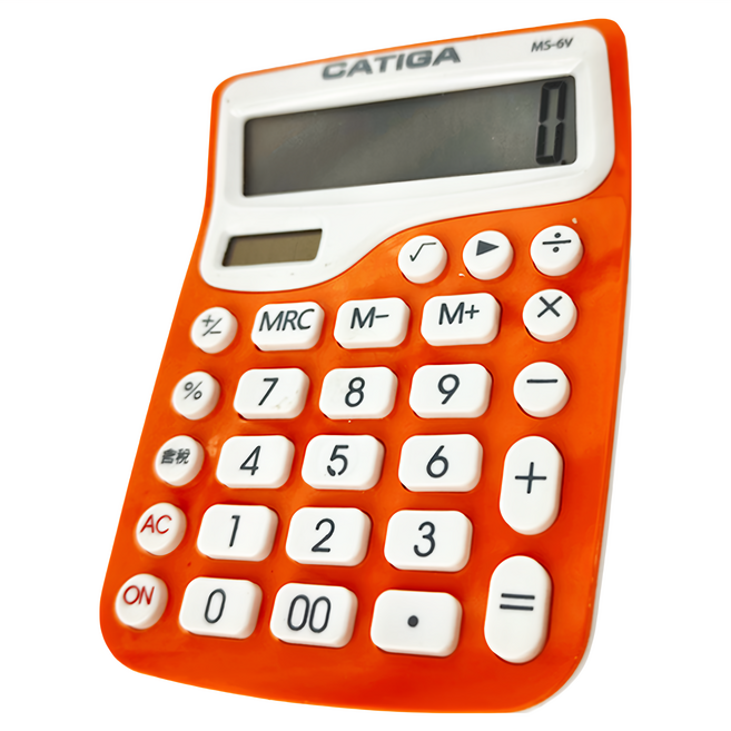 CATIGA 電子計算機 MS-6V 13 x 9.8 x 3.4cm 83g, 橘色, 1台