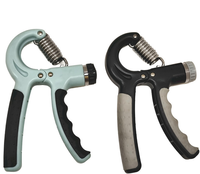 基礎款可調節握力器, 黑灰色 + 晴空藍, 2個