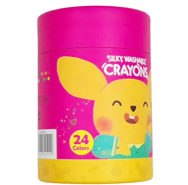 Jar Melo 原創美玩 創意美學兒童絲滑蠟筆 24色 絲滑流暢 旋轉筆身 安全色豔 可水洗, 1組