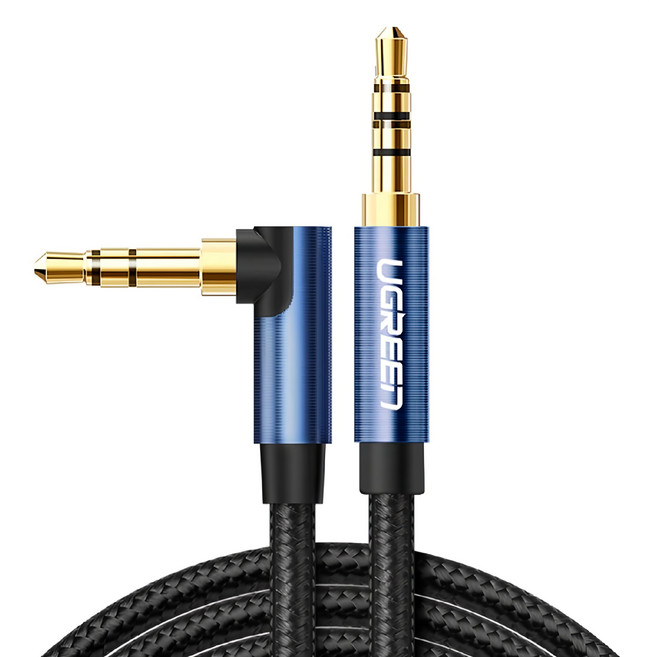 UGREEN 綠聯 音源傳輸線 BRAID版 1.5m, AV112, 藍色 + 黑色, 1條