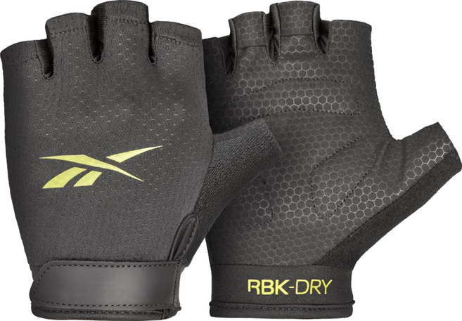 Reebok 銳步 Fitness Gloves 短指透氣健身手套, 黃色, 1雙