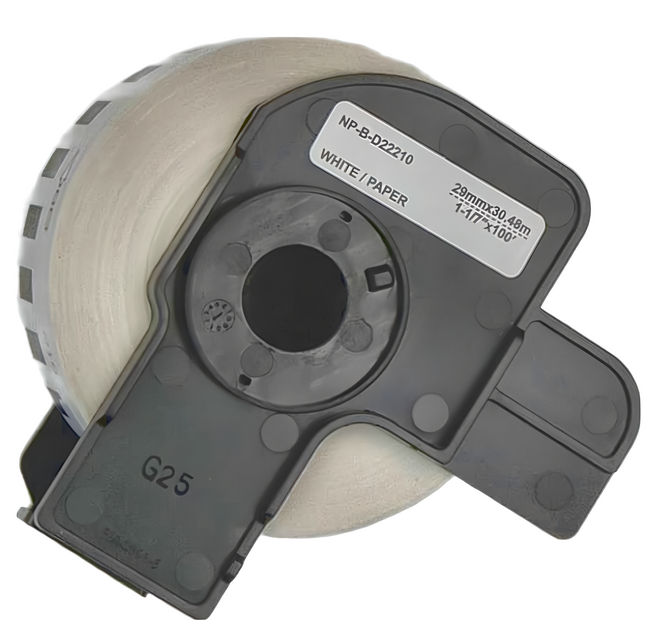 NEXTPAGE 台灣榮工 連續標籤帶 DK-22210 29mm x 30.48m, 白底黑字, 30.48mm