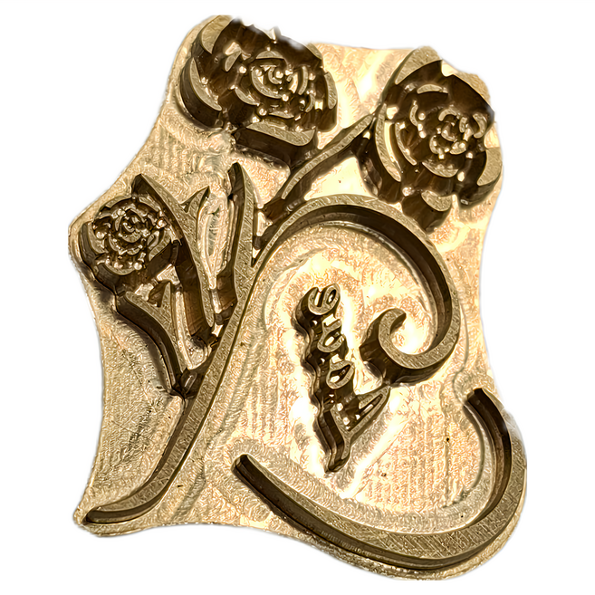 Betty's 焙蒂絲 烙印模 LOVE玫瑰花 2.9 x 3.7cm, 玫瑰花 銅色, 1個