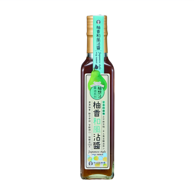 麻豆區農會 柚香和風沾醬 濃濃柚香 酸中帶甜 甘醇順口 黑豆釀造180天 不含防腐劑, 230ml, 1瓶