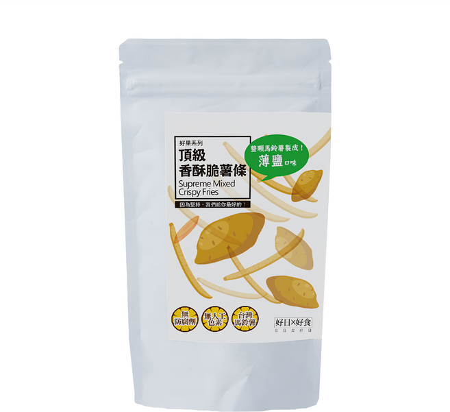 好日Ｘ好食 好果系列 頂級香酥脆薯條 薄鹽口味 全素, 80g, 1包
